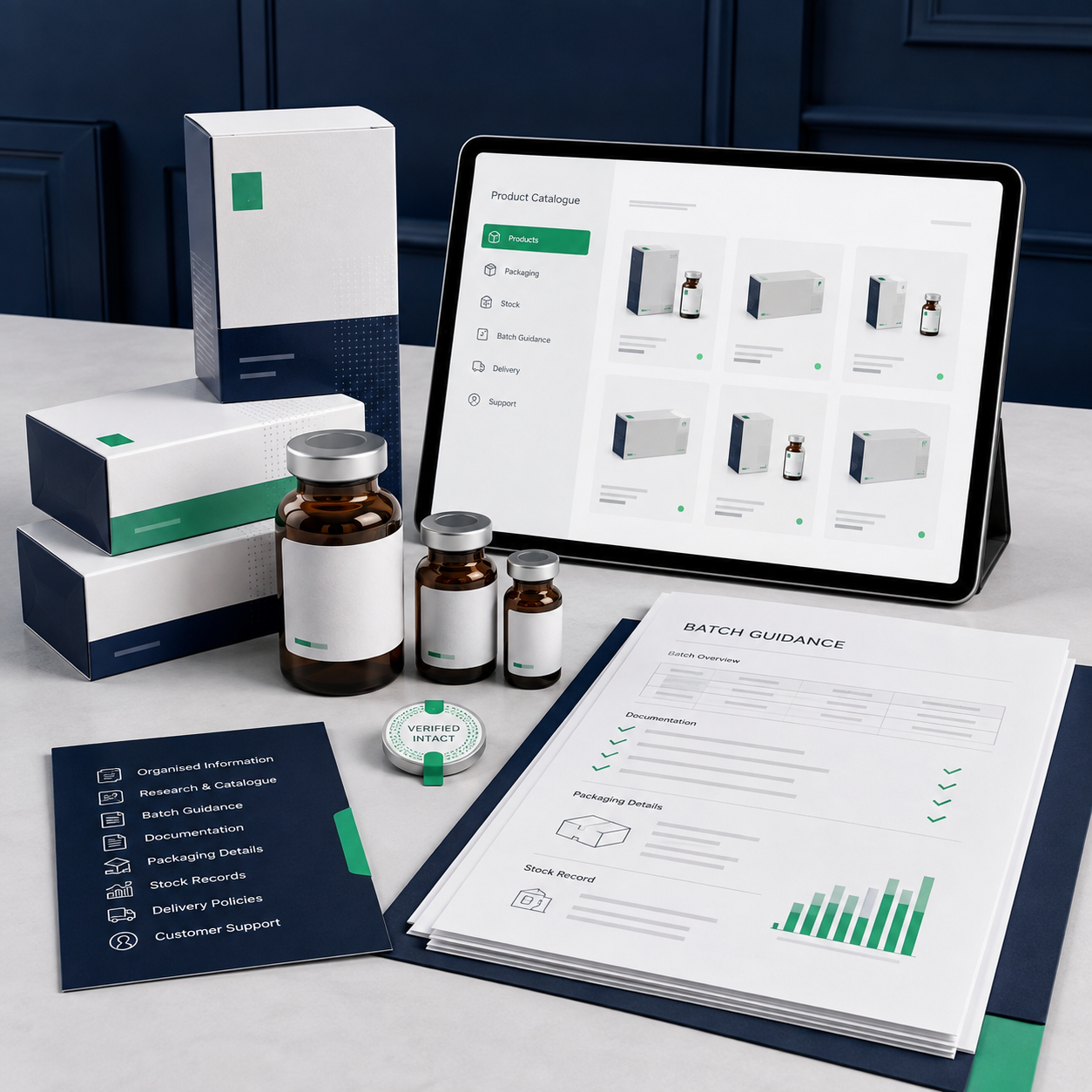 Viogen product information and packaging example
